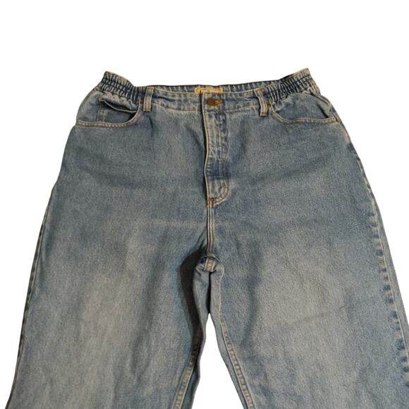 Vntg LL Bean 90s Comfort Waist Jeans 16P Petite HighRise Straight Leg Light Wash - Picture 8 of 12